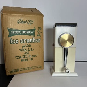 Vintage MAGIC HOSTESS Ice Crusher - Model 547 - Table or Wall Mount, WHITE - Picture 1 of 8
