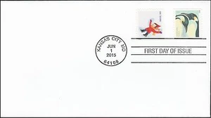 US 4990 Penguins (coil) Winter Fun Snow Angel CDS FDC 2015 - Picture 1 of 1