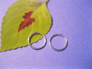 Pair Sterling Silver Hoop Earrings 11mm Infinity Rings Nose Rings Piercings - Picture 1 of 2