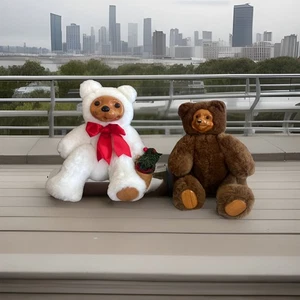 Juego de 2 osos Robert Raikes marrón y blanco - Imagen 1 de 15