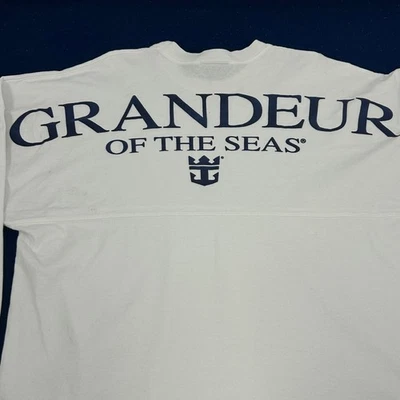 Camisa Grandeur of the Seas Royal Caribbean para hombre L White Spirit Jersey Crucero Foto 1 de 4