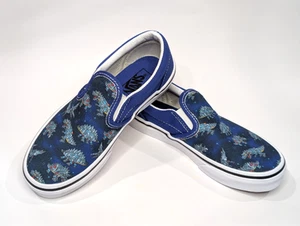 VANS Classic Robotic Dino Blue/Multi Boy's Slip On Skate Shoes - Size 1.5 NWOB - Picture 1 of 11