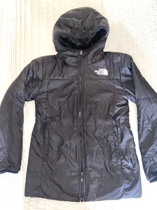THE NORTH FACE Teen Girls' Reversible Jacket Size Large Black Coat - Picture 1 of 24