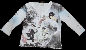 Vntg Renaissance Japanese Geisha Woman Size M - Bild 1 von 7
