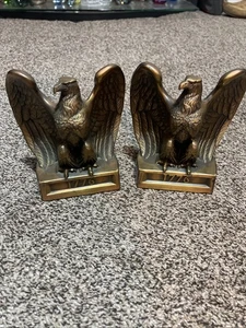 Vintage Brass American Eagle Bookends 1776 Philadelphia Manufacturing Co - Picture 1 of 24