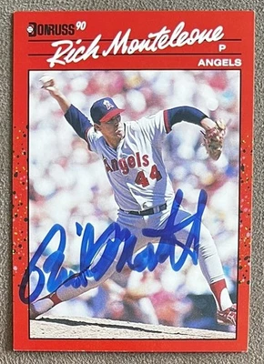 1990 Donruss On-Card Autograph #462 Rich Monteleone California Angels Signature - Image 1 of 3