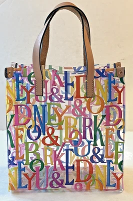 Dooney & Bourke Clear Small Colorful Logo Letters Lunch Bag Purse Tote - Image 1 of 4
