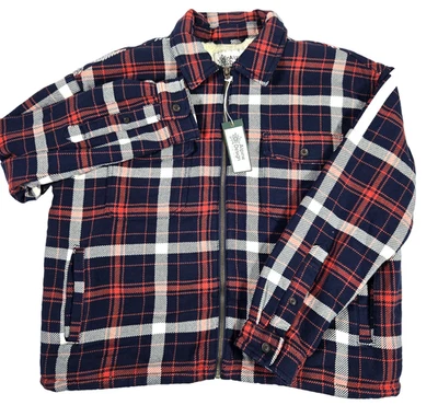 NWT Alpine Design Women's Sherpa Lined Full Zip Jacket Large Navy Plaid New - Image 1 of 4