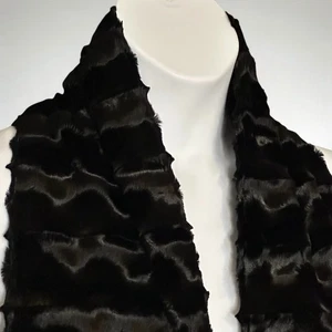 Doncaster Faux Mink Winter Scarf Black Sheared Velvet Texture Wrap Evening Chic - Picture 1 of 6