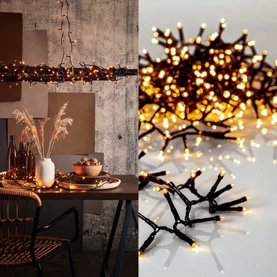 EGLO Catena Luminosa LED Golden IP44 Interno ed Esterno Extra Bianco Caldo 2000K 800 LED 16m