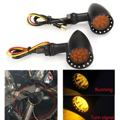Amber Motorcycle LED Turn Signal Blinker Lights For Honda Shadow VLX 600 VT 600C Foto 1 de 4