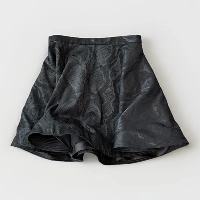 Jay Godfrey Black Mini Circle Skirt Size 2 Zip Lined Snakeskin Print - Image 1 of 4