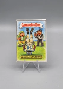 DETROIT LIONS AMON-RA ST. BROWN HEADSTAND GPK STYLE ACEO ATG CANVAS ART PRINT - Picture 1 of 2