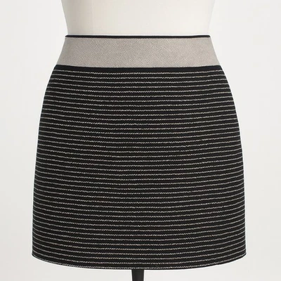 $275 Falda Lápiz Lida Baday Negra Dorada Tweed Rayas 6 S Hecha en Canadá Twee Preppy Foto 1 de 4