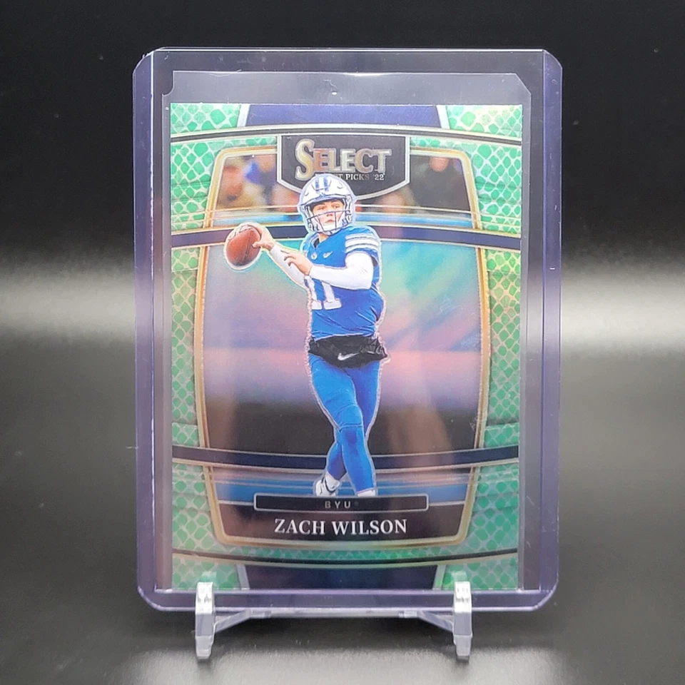 2022 Panini Select Draft Picks Dragon Scale Prizm CASE HIT! SP Zach Wilson #41 - Image 1 of 4