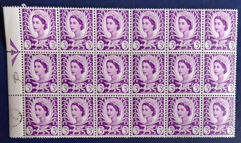 XW3 - 3d Deep Lilac - 1  Violet Centre Phosphor - Crowns Wmk - Type C Perf - MNH - Image 1 of 1