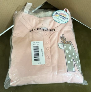 Justice Girls Winter Fall Two Piece Initial M Pajama Set Size  14/16 NWT - Picture 1 of 8