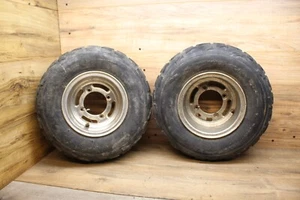 2009 09 Polaris Outlaw 90 Front Wheel Rim Set 8x5.5 w Maxxis Tires 18x7-8 - Picture 1 of 14