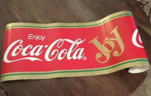Coca-Cola Advertising Banner Corrugated Cardboard Enjoy Coca Cola Christmas - Picture 1 of 10