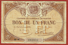 CHAMBRE DE COMMERCE DE NANTES REMB. 1. 12. 1924 1 FRANC JP#88.26 VF