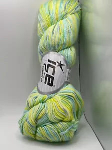 Hand Dyed Cashmere Nylon Blend DK Yarn 78498 Ice 3.5oz 246yds Yellow Green Blue - Picture 1 of 10