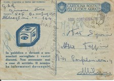 POSTA MILITARE N°3550-GUARDIA A FRONTIERA 505^COMPAGNIA MITRAGLIERI (P.M.164)