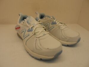 New Balance Women's 857 V2 Lace Up Cross Training Shoe White/Blue Size 11 2E