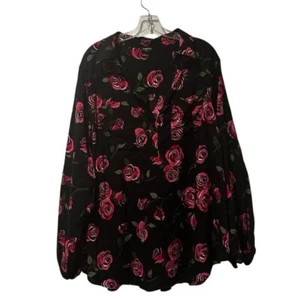 Torrid 3 / 3X Harper Challis Collared Long Sleeve Blouse Popover Floral Print - Picture 1 of 7
