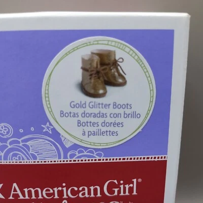 American Girl Gold Glitter Boots New - Box Wear - Image 1 of 4