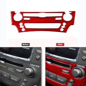Red Carbon Fiber CD Control Panel Trim Cover For Lexus IS250 300 350 2006-2012 - Picture 1 of 12