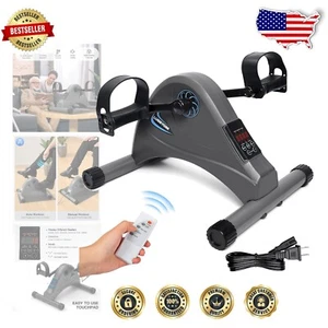Motorized Mini Exercise Bike for Seniors - Quiet Pedal Exerciser with Remote - Picture 1 of 9