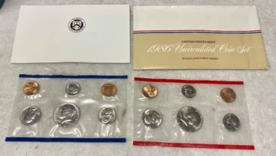 USA 1986 Philadelphia & Denver 10 Coin Mint Set - Image 1 of 2