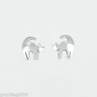 Small Kitty Cat Stud Earrings 925 Sterling Silver Far Fetched Handmade -Gift Box