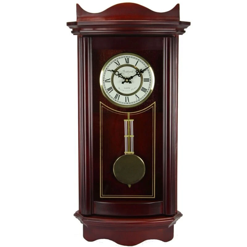 Bedford Clock Collection Weathered Chocolate Cherry Wood 25 Inch Wall Clock with - Image 1 of 1