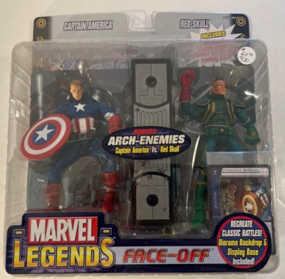 Figura de acción Toybiz Marvel Legends Face-Off Capitán América y Calavera Roja 2006 Foto 1 de 4
