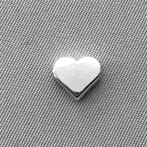 Smooth Heart Valentine Beads 8x7mm Antique Silver Plated Alloy Q30 Per Pkg - Picture 1 of 2