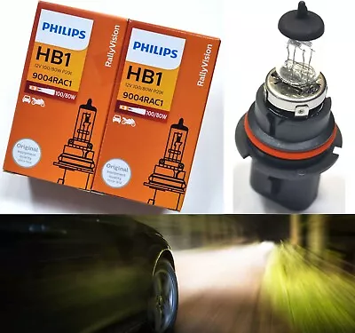 Philips Rally Vision 9004 HB1 100/80W Two Bulbs Headlight Off Road High Low Beam - Image 1 of 4