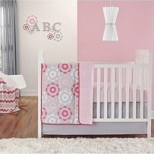 Jonathan Adler: Heather Floral Collection 4 Pc. Crib Set by Happy Chic - Picture 1 of 7