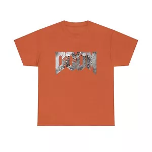 Doom White Logo Game ~ barfool ~ Unisex Heavy Cotton Tee Custom Shirt - Picture 1 of 118