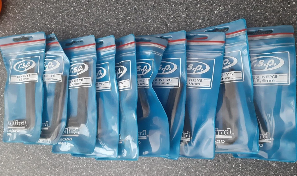 allan key set 4 5 6mm L Hex Head Keys  x 10 sets  by EKLIND USA - Image 1 of 4