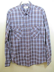 AMERICAN EAGLE OUTFITTERS M Long sleeve snap button plaid shirt extreme slim fit - Picture 1 of 6