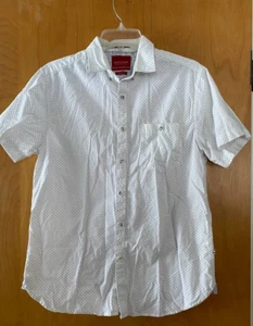 Denim & Flower Youth Size M 100% Cotton Shirt Slim Fit Short Sleeves White - Picture 1 of 9