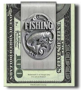 Dream Catch Stainless Steel Money Clip Fish Fisherman Sportsman Boat Fishing New - Picture 1 of 17