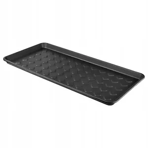 Plastic Shoe Plant Tray Washable Utility Home Pet Food Tidy Rack Black SET OF 2 - Picture 1 of 6