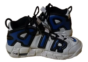 NIKE NIÑO TALLA 4Y AIR MORE UPTEMPO GRIS/AZUL USADAS EN MUY BUENA CONDICIÓN SUELAS NO MUESTRAN DESGASTE - Imagen 1 de 8