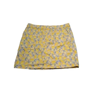 Lands' End Lemon Print CottageCore Skirt Skort Size 14P Pockets Beachy Stretch  - Picture 1 of 8
