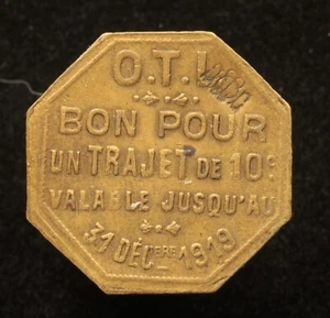 France Jeton - 1919 Tramway de Lyon OTL - Bon pour un trajet de 10 centimes - Picture 1 of 2