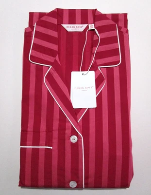PIJAMA MUJER DEREK ROSE - XS - 100% ALGODÓN - PRECIO DE VENTA SUGERIDO POR EL FABRICANTE. £245 - PJ rosa a rayas satinado Foto 1 de 4