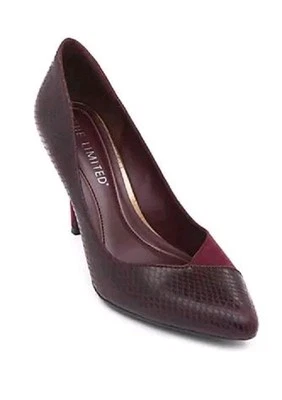 Sapatos de Salto THE LIMITED Couro Camurça Vinho Tinto Tamanho 8 M Elegante Chique Bombas - Imagem 1 de 4