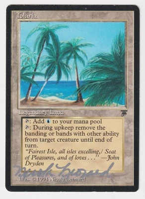 Silver Signed Tolaria MP Legends English Artist Nicola Leonard 1994 MTG Magic! - Image 1 of 2